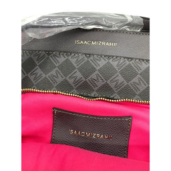 Isaac Mizrahi Live Crossbody Bag Women Multi Pouch Signature Canvas Gray Purse - Picture 4 of 11